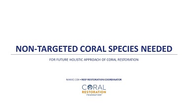 Novel coral species needed for holistic approach of coral restoration