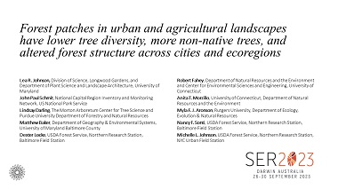Forest patches in urban and agricultural landscapes have lower tree diversity, more non-native trees, and altered forest structure across cities and ecoregions