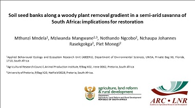 Soil seed banks along a woody plant removal gradient in a semi-arid savanna of South Africa: implications for restoration